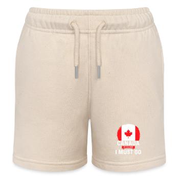 Canada Is Calling And I Must Go Canadian Flag - Kinder Organic Joggingshorts Mini Bolter von Stanley/Stella - Natur - Vorne