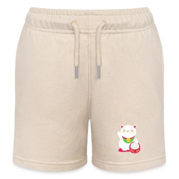 Maneki Neko Japan Glücksbringer - Kinder Organic Joggingshorts Mini Bolter von Stanley/Stella - Natur - Vorne
