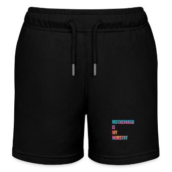 Mom Life Mama Mutterschaft Ist Mein Ministerium - Kinder Organic Joggingshorts Mini Bolter von Stanley/Stella - Schwarz - Vorne