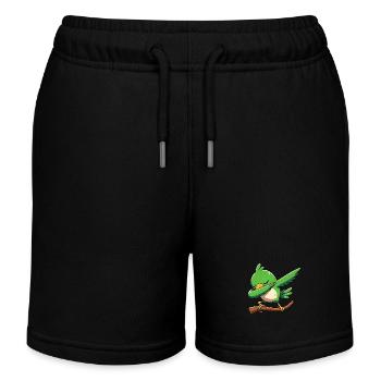 Perroquet à pois. Drôle - Short de jogging enfant bio Stanley/Stella - noir - Devant