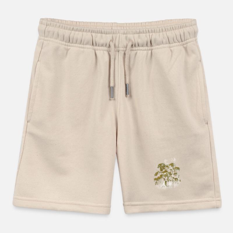 roe deer deer antlers natural wild roe deer Kids Organic Sweat Shorts by Stanley/Stella