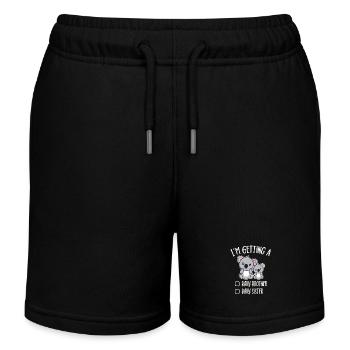I'm Getting A Baby Brother Baby Sister Koala Gift - Kids Organic Sweat Shorts by Stanley/Stella - black - Front