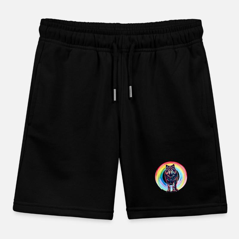 Wolf Wölfe Regenbogen Kinder Organic Joggingshorts Mini Bolter von Stanley/Stella