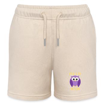 Eule, die ich mache, ist Lustiger Niedlicher Nachtaktiver Raubvogel - Kinder Organic Joggingshorts Mini Bolter von Stanley/Stella - Natur - Vorne