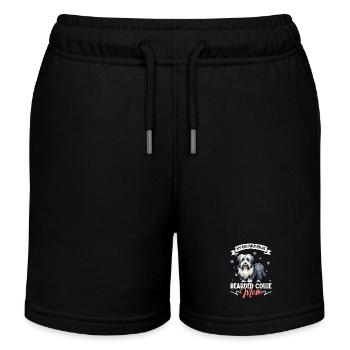 Bearded Collie Mama - Kinder Organic Joggingshorts Mini Bolter von Stanley/Stella - Schwarz - Vorne