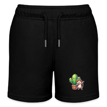 Igel Kaktus - Kinder Organic Joggingshorts Mini Bolter von Stanley/Stella - Schwarz - Vorne
