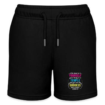 Body Positivity Feminist Feminismus Feministin - Kinder Organic Joggingshorts Mini Bolter von Stanley/Stella - Schwarz - Vorne