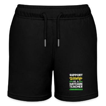 Daycare Center Education Educator Educator - Kids Organic Sweat Shorts by Stanley/Stella - black - Front
