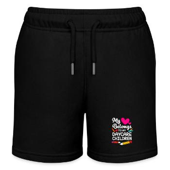 Daycare Center Education Educator Educator - Kids Organic Sweat Shorts by Stanley/Stella - black - Front