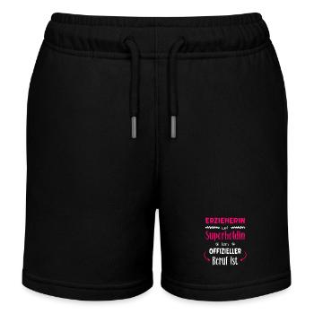 Erzieherin Superheldin - Kinder Organic Joggingshorts Mini Bolter von Stanley/Stella - Schwarz - Vorne