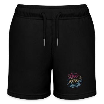 LEBE LIEBE LACHEN - Kinder Organic Joggingshorts Mini Bolter von Stanley/Stella - Schwarz - Vorne