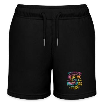 Geschwister Ich Bin Auf Einer Brüderreise - Kinder Organic Joggingshorts Mini Bolter von Stanley/Stella - Schwarz - Vorne
