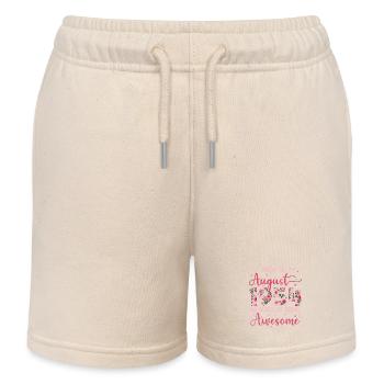 August 1954 70th Birthday Gift for Women - Kids Organic Sweat Shorts by Stanley/Stella - soft Ecru - Front