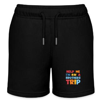 Geschwister Ich Bin Auf Einer Brüderreise - Kinder Organic Joggingshorts Mini Bolter von Stanley/Stella - Schwarz - Vorne