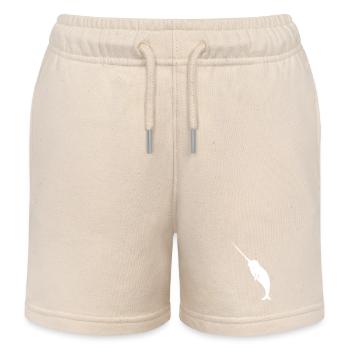 Narwhal Funny Horn Elf Cool Whale Lover Ocean Pun - Kids Organic Sweat Shorts by Stanley/Stella - soft Ecru - Front