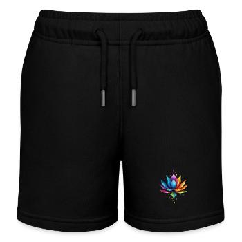 Lotus multicolore - Short de jogging enfant bio Stanley/Stella - noir - Devant