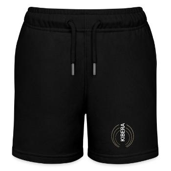Kibera slum in Kenya's Nairobi Text - Kids Organic Sweat Shorts by Stanley/Stella - black - Front