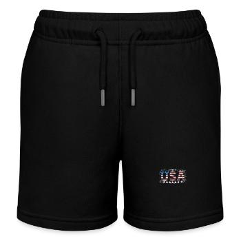 UAS American Pride Stars & Stripes - Kids Organic Sweat Shorts by Stanley/Stella - black - Front