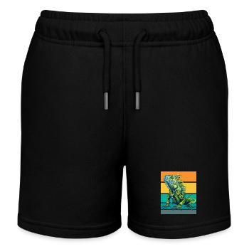Iguane rétro - Short de jogging enfant bio Stanley/Stella - noir - Devant
