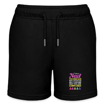 Nail designer nail cosmetics beautician - Kids Organic Sweat Shorts by Stanley/Stella - black - Front