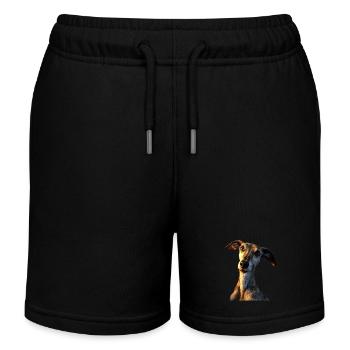 Greyhound Dog Lover Hunting Dog Love Greyhound - Kids Organic Sweat Shorts by Stanley/Stella - black - Front