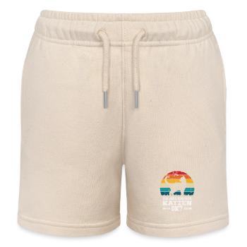 I like cats - Kids Organic Sweat Shorts by Stanley/Stella - soft Ecru - Front