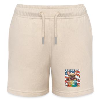 NUMBER ONE MOST POPULAR DOG IN USA - Kids Organic Sweat Shorts by Stanley/Stella - soft Ecru - Front