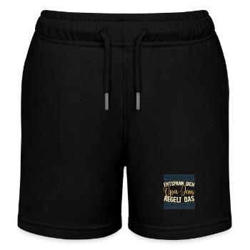 Entspann dich Opa Jens regelt das - Kinder Organic Joggingshorts Mini Bolter von Stanley/Stella - Schwarz - Vorne