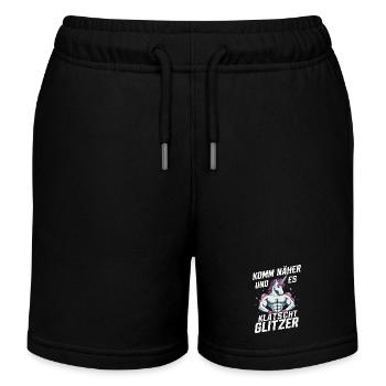 Unicorn Unicorns Mythical Creatures Mystical - Kids Organic Sweat Shorts by Stanley/Stella - black - Front