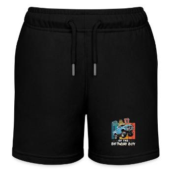 Dad of the Birthday Boy Monster Truck Party Boys - Kids Organic Sweat Shorts by Stanley/Stella - black - Front