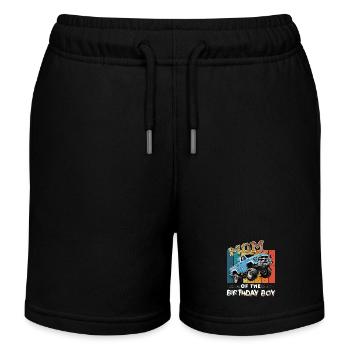 Mom of the Birthday Boy Monster Truck Party Boys - Kids Organic Sweat Shorts by Stanley/Stella - black - Front