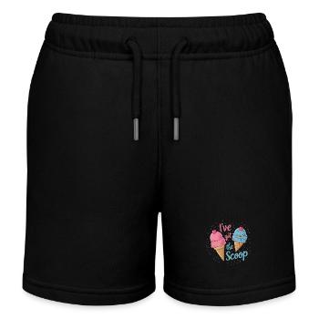 I've Got the Scoop Gender Reveal Ice cream Themed - Kids Organic Sweat Shorts by Stanley/Stella - black - Front