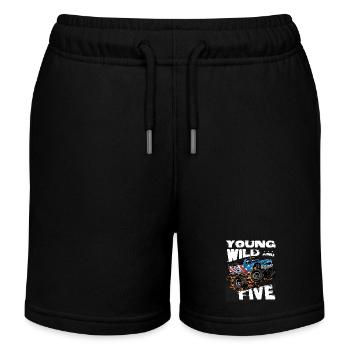 Monster Truck 5th Birthday Boy Party - Young, - Kids Organic Sweat Shorts by Stanley/Stella - black - Front