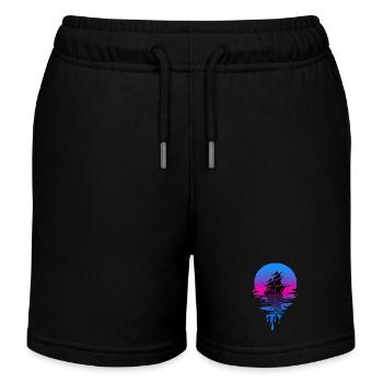 Sunset Pirate Ship - Kinder Organic Joggingshorts Mini Bolter von Stanley/Stella - Schwarz - Vorne