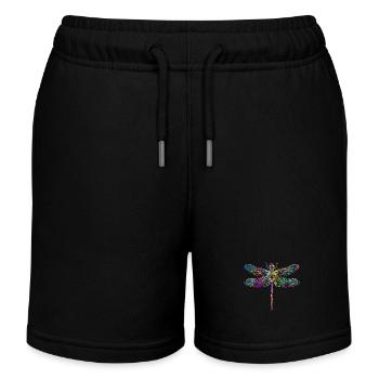 Libellule Libellule Ailes Colorées Libellules Mignonnes - Short de jogging enfant bio Stanley/Stella - noir - Devant