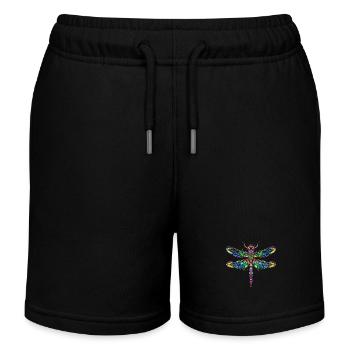 Libellule Libellule Ailes Colorées Libellules Mignonnes - Short de jogging enfant bio Stanley/Stella - noir - Devant
