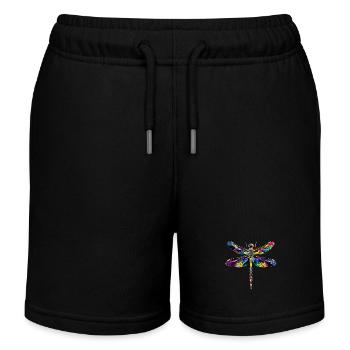 Libellule Libellule Ailes Colorées Libellules Mignonnes - Short de jogging enfant bio Stanley/Stella - noir - Devant