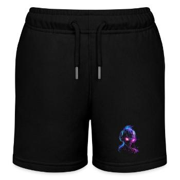 DJ Alien UFO mit Kopfhörer Außerirdischer Festival - Kinder Organic Joggingshorts Mini Bolter von Stanley/Stella - Schwarz - Vorne