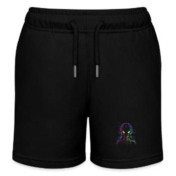 UFO Alien DJ Außerirdischer Festival mit Kopfhörer - Kinder Organic Joggingshorts Mini Bolter von Stanley/Stella - Schwarz - Vorne