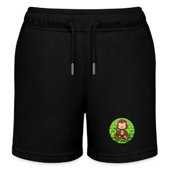 Yoga Monkey Zoo Om Méditer - Short de jogging enfant bio Stanley/Stella - noir - Devant