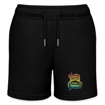 Vanlife - fleurs aux couleurs de l’arc-en-ciel - Short de jogging enfant bio Stanley/Stella - noir - Devant