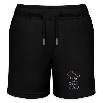 Schwestern Auf Der Flucht Schwesternreise 2025 - Kinder Organic Joggingshorts Mini Bolter von Stanley/Stella - Schwarz - Vorne