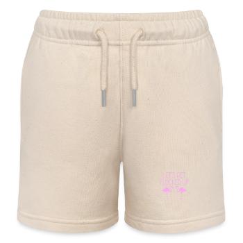 T-Shirt Let’s Get Flockgo Up - Oiseau Flamant Rose - Short de jogging enfant bio Stanley/Stella - écru doux - Devant