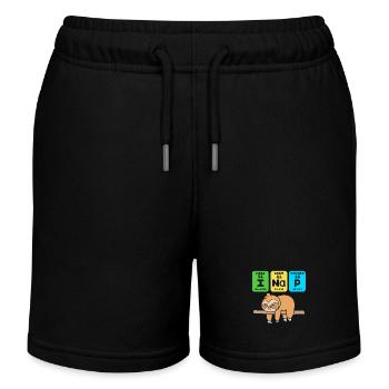 Sloth, laziness, lazy, morning grouch - Kids Organic Sweat Shorts by Stanley/Stella - black - Front