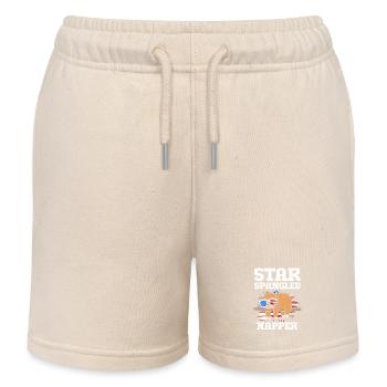 Faultier Faulheit Faulenzer Morgenmuffel - Kinder Organic Joggingshorts Mini Bolter von Stanley/Stella - Natur - Vorne