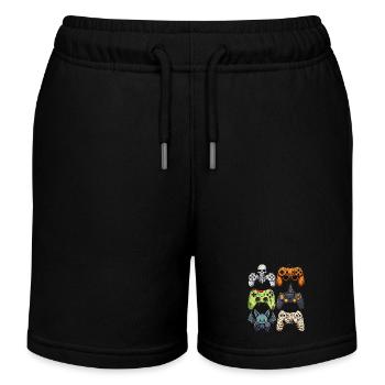 Halloween Gaming Controllers Witch Zombie Mummy - Kinder Organic Joggingshorts Mini Bolter von Stanley/Stella - Schwarz - Vorne