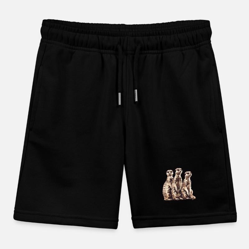 Three meerkats Kids Organic Sweat Shorts by Stanley/Stella