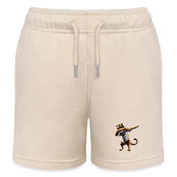 Funny Dabbing Tiger Wildlife Animal Lover - Kids Organic Sweat Shorts by Stanley/Stella - soft Ecru - Front