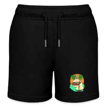 Rat Caribbean South Sea Fast Food Island Sailor Boat - Kids Organic Sweat Shorts by Stanley/Stella - black - Front