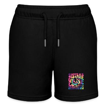 Schwestern Auf Der Flucht Schwesternreise 2025 - Kinder Organic Joggingshorts Mini Bolter von Stanley/Stella - Schwarz - Vorne